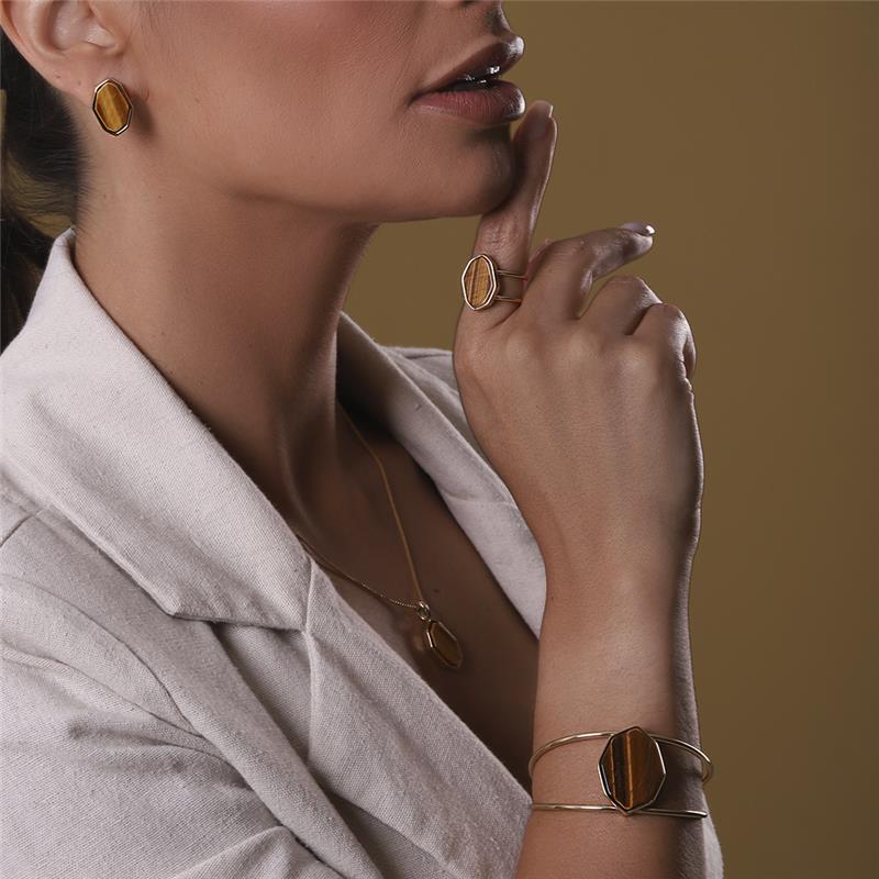 CONJUNTO FOLHEADO A OURO