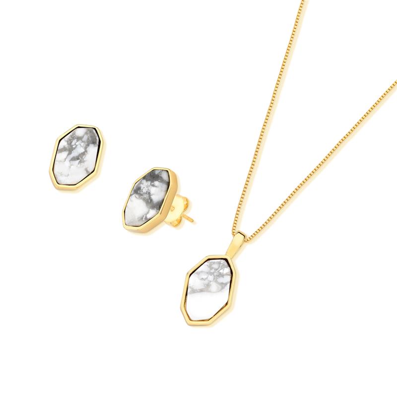 CONJUNTO FOLHEADO A OURO