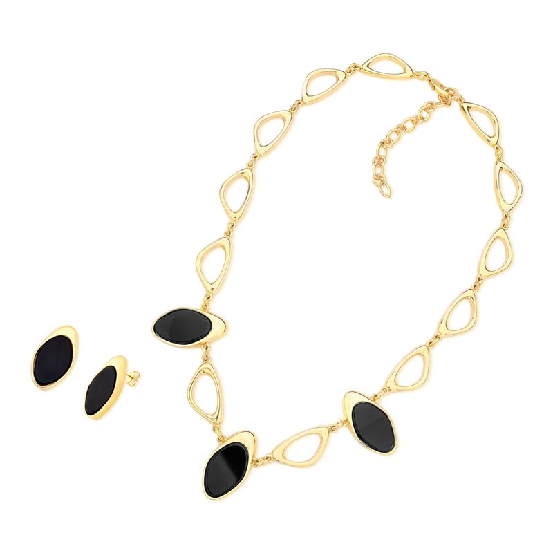 CONJUNTO FOLHEADO A OURO