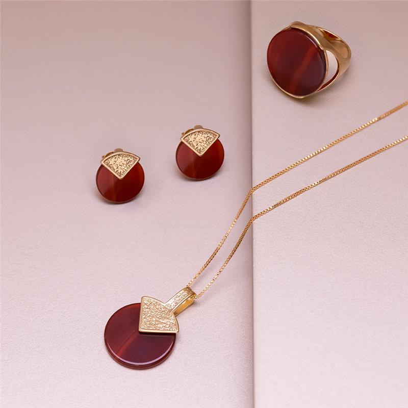 CONJUNTO FOLHEADO A OURO