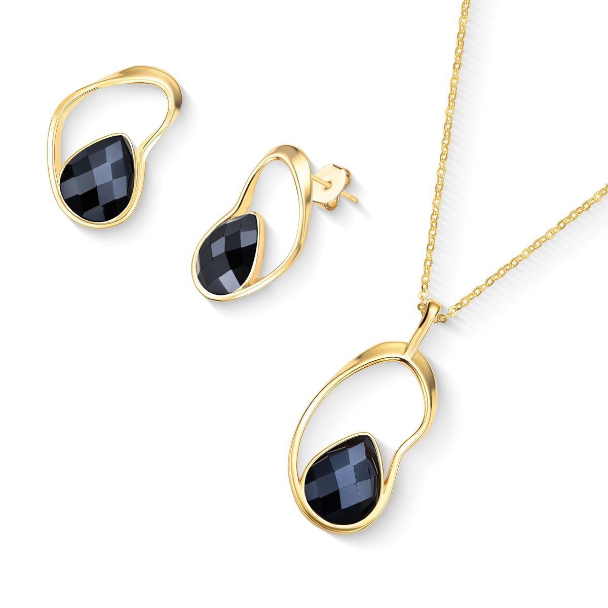 CONJUNTO FOLHEADO A OURO