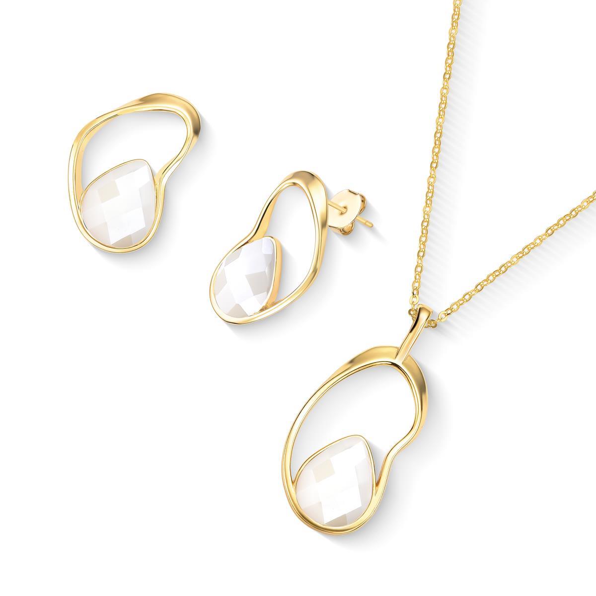 CONJUNTO FOLHEADO A OURO