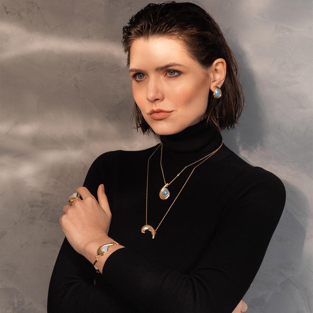 CONJUNTO FOLHEADO A OURO