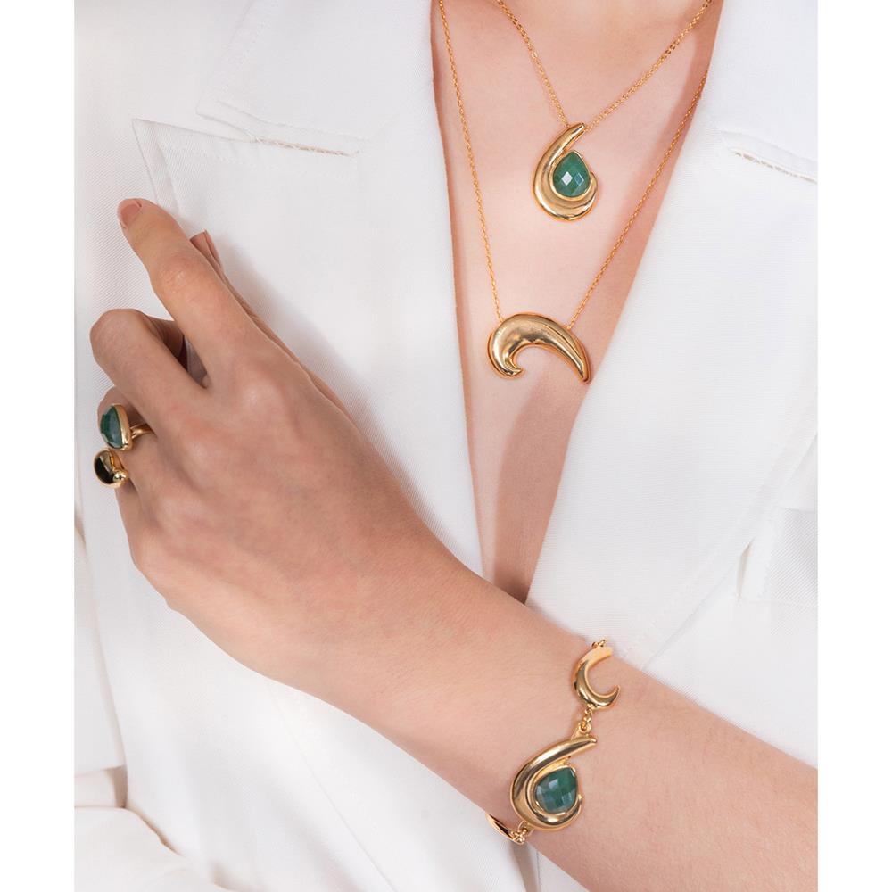 CONJUNTO FOLHEADO A OURO