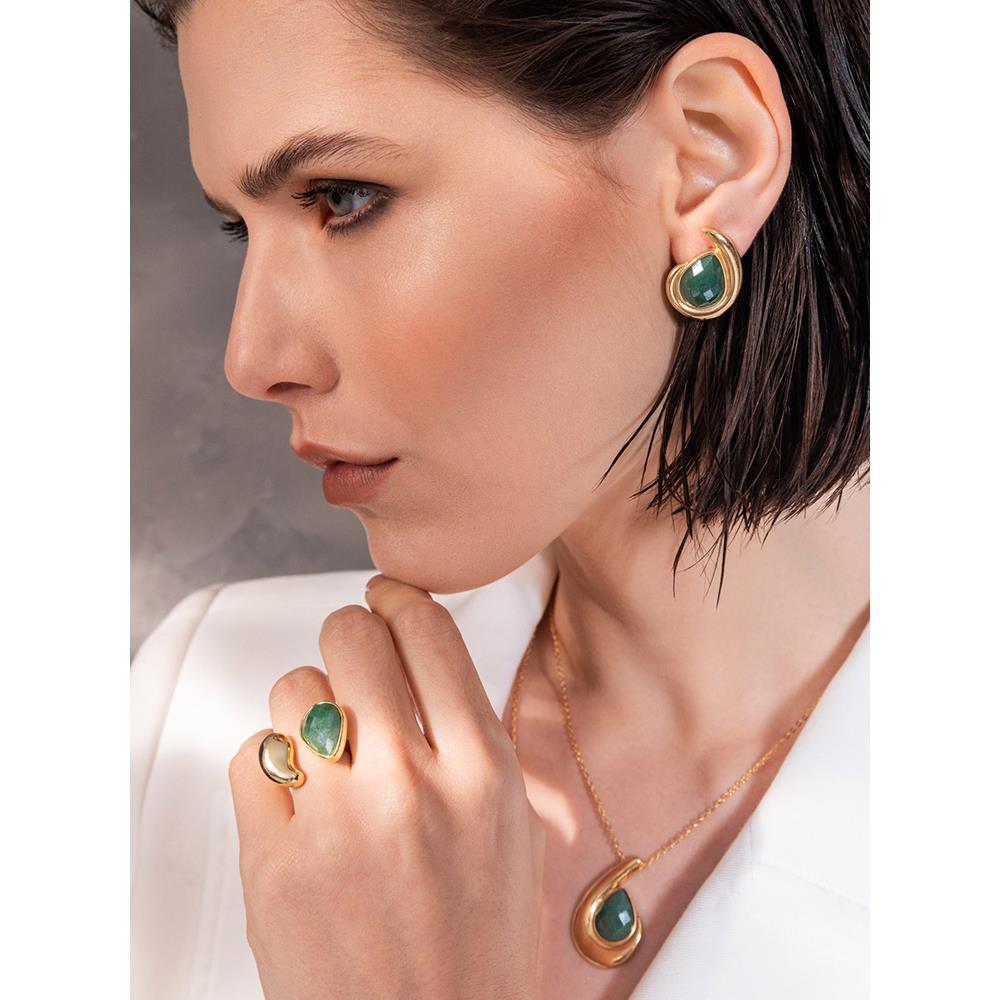 CONJUNTO FOLHEADO A OURO