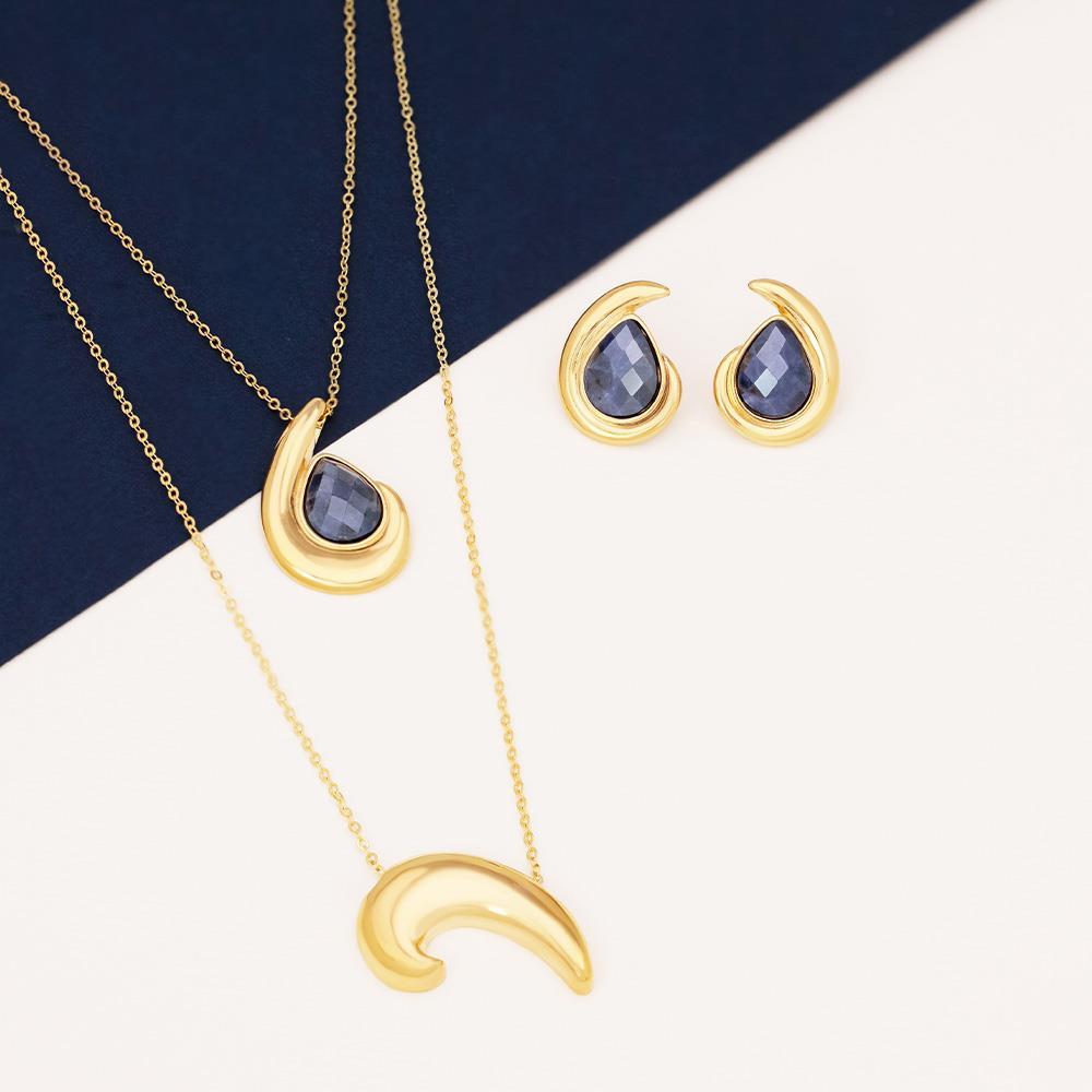 CONJUNTO FOLHEADO A OURO