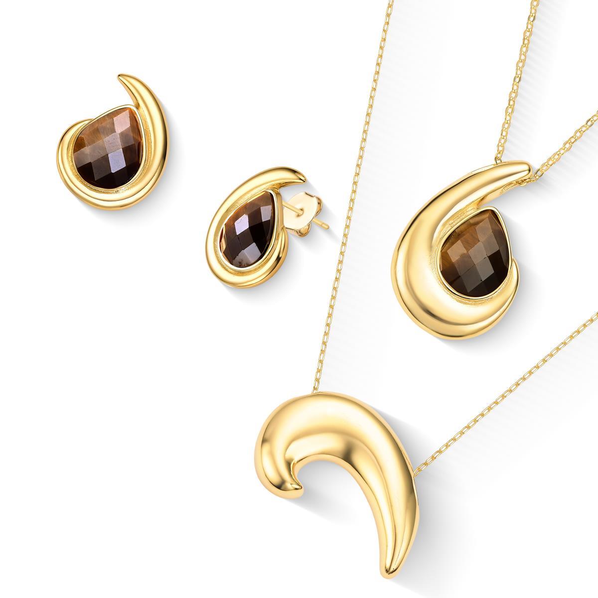 CONJUNTO FOLHEADO A OURO