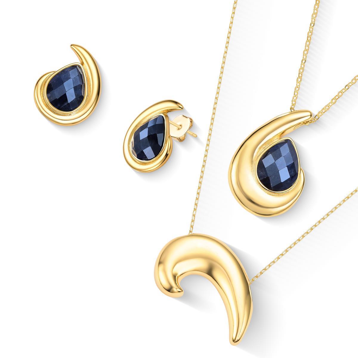 CONJUNTO FOLHEADO A OURO