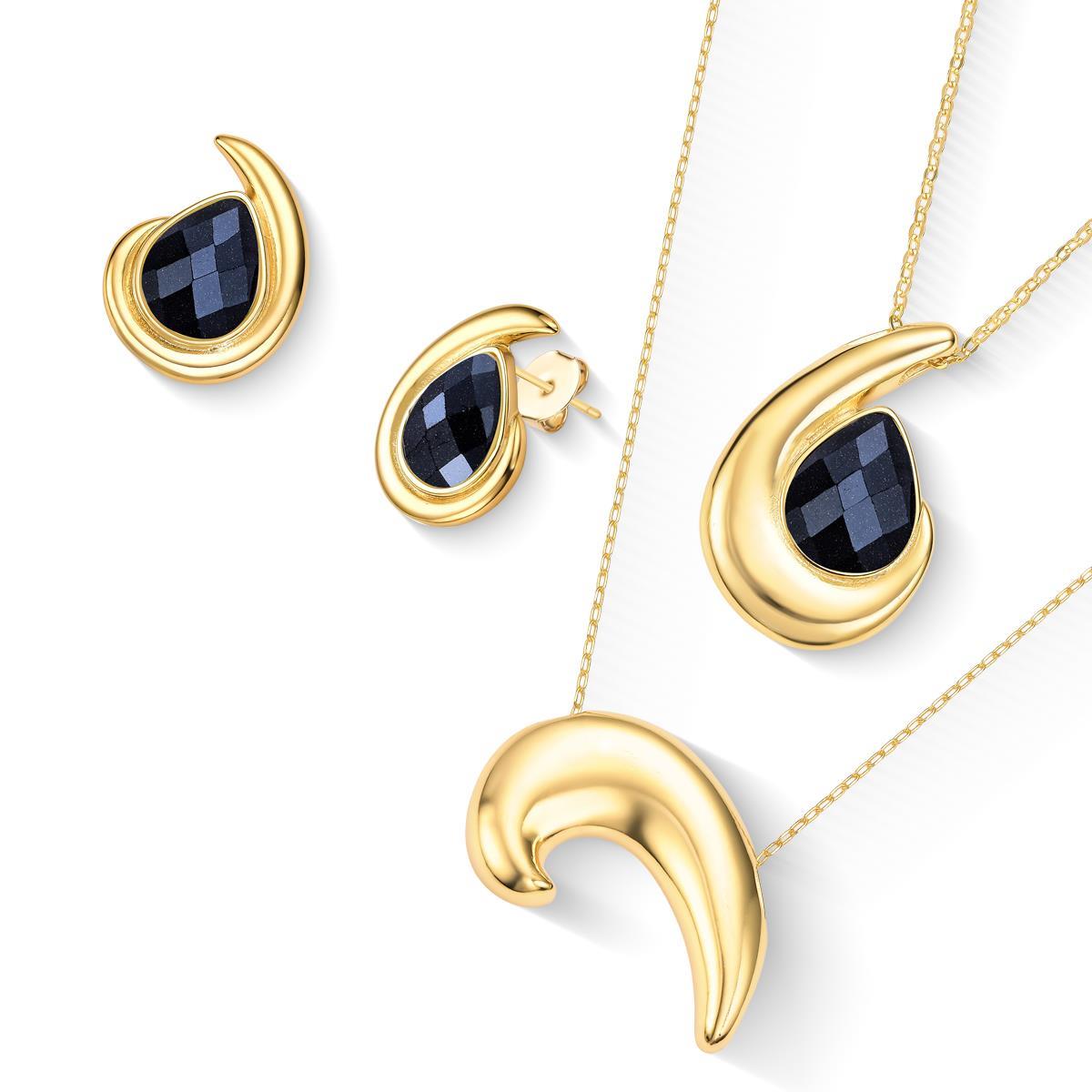 CONJUNTO FOLHEADO A OURO