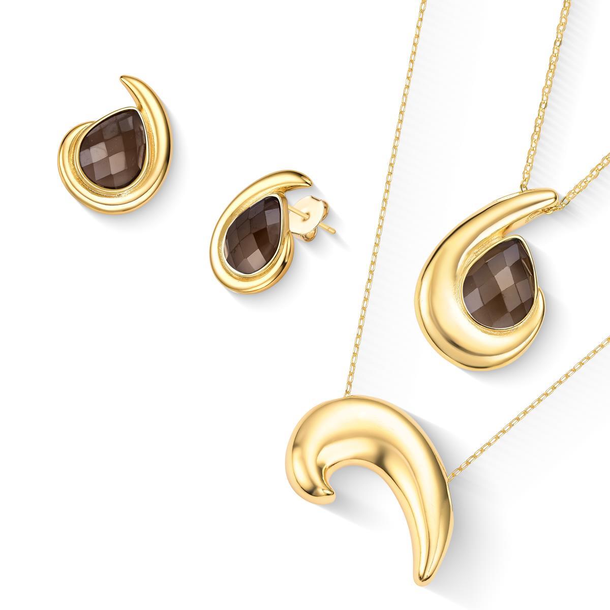 CONJUNTO FOLHEADO A OURO