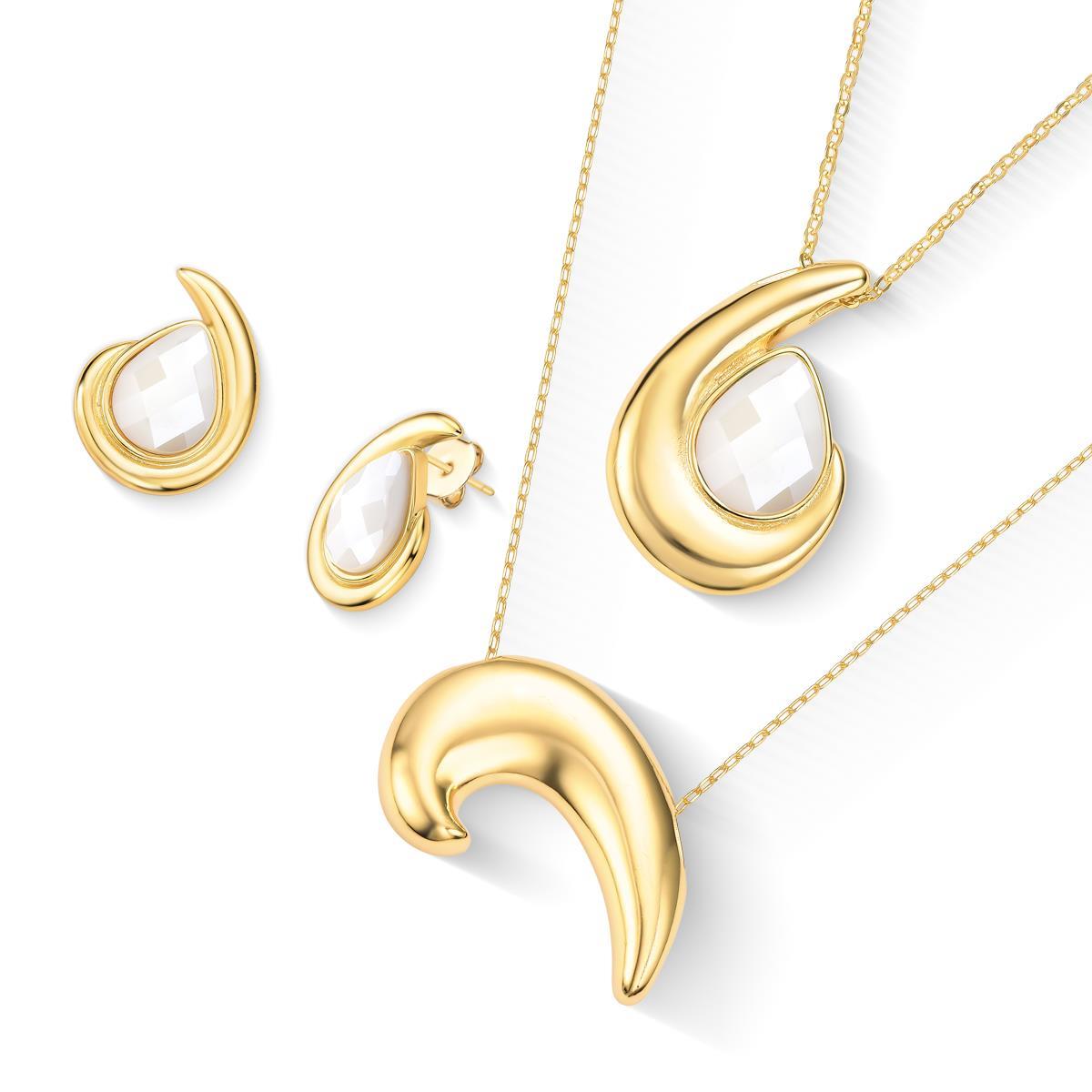 CONJUNTO FOLHEADO A OURO