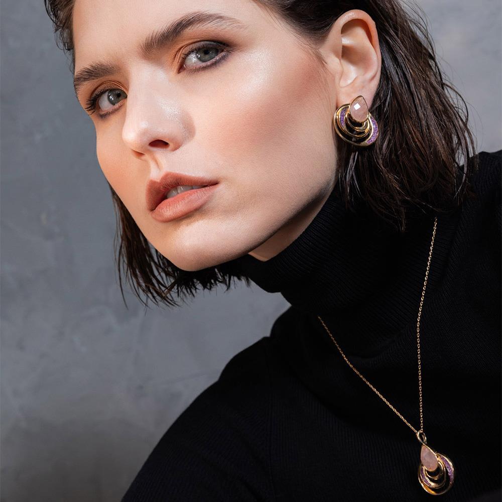 CONJUNTO FOLHEADO A OURO