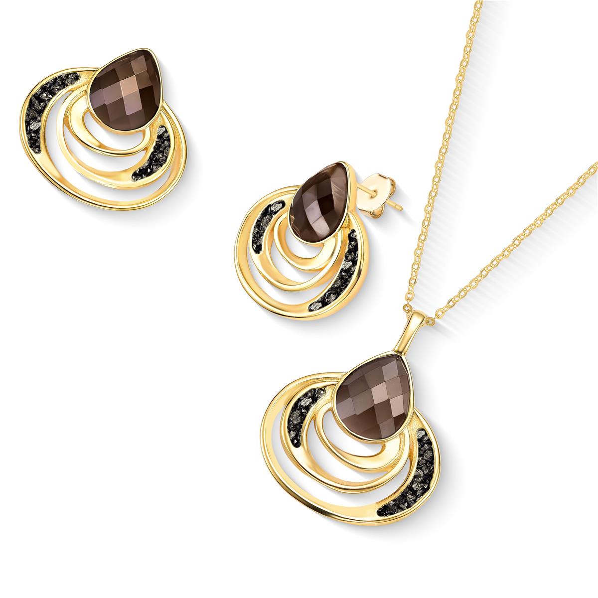 CONJUNTO FOLHEADO A OURO