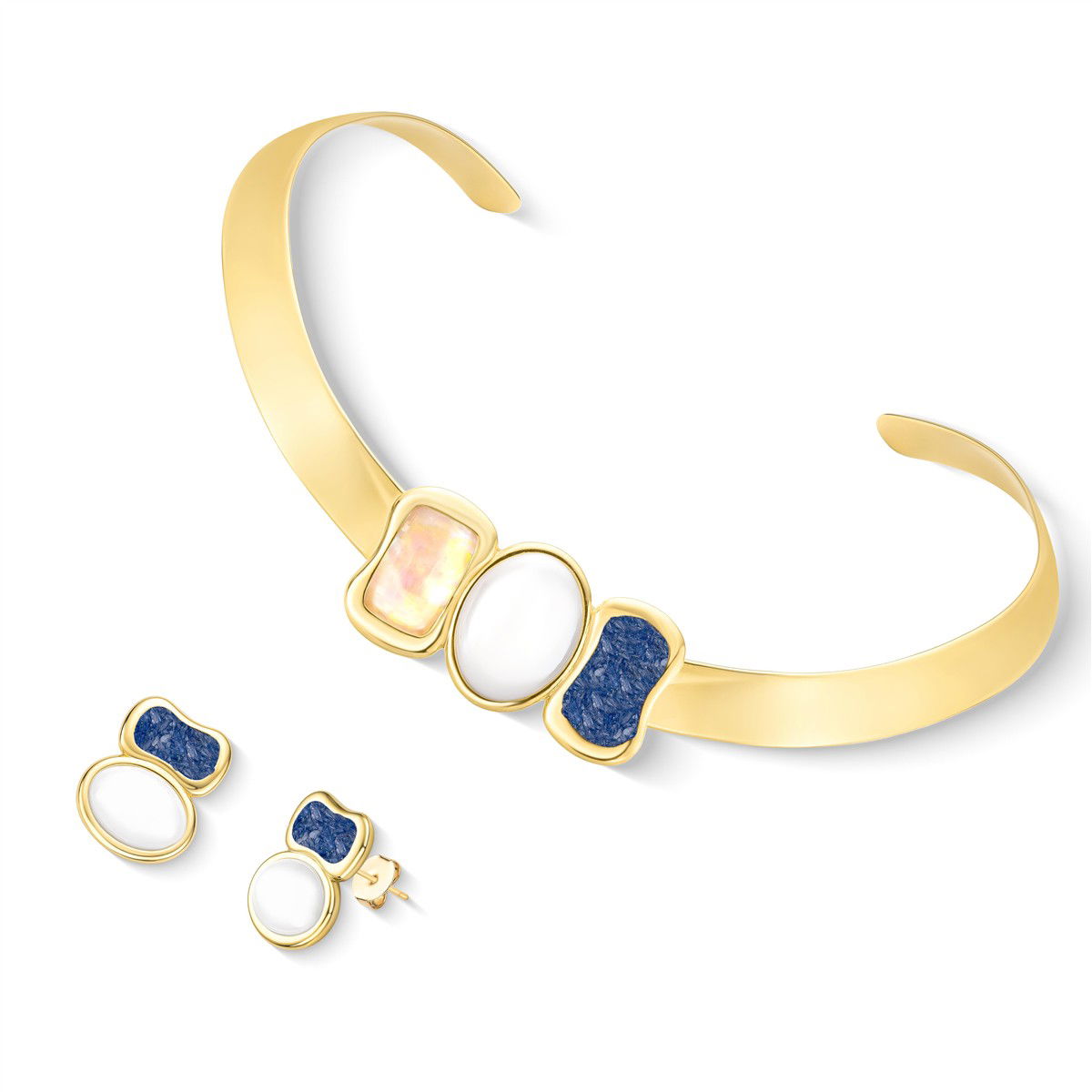 CONJUNTO FOLHEADO A OURO