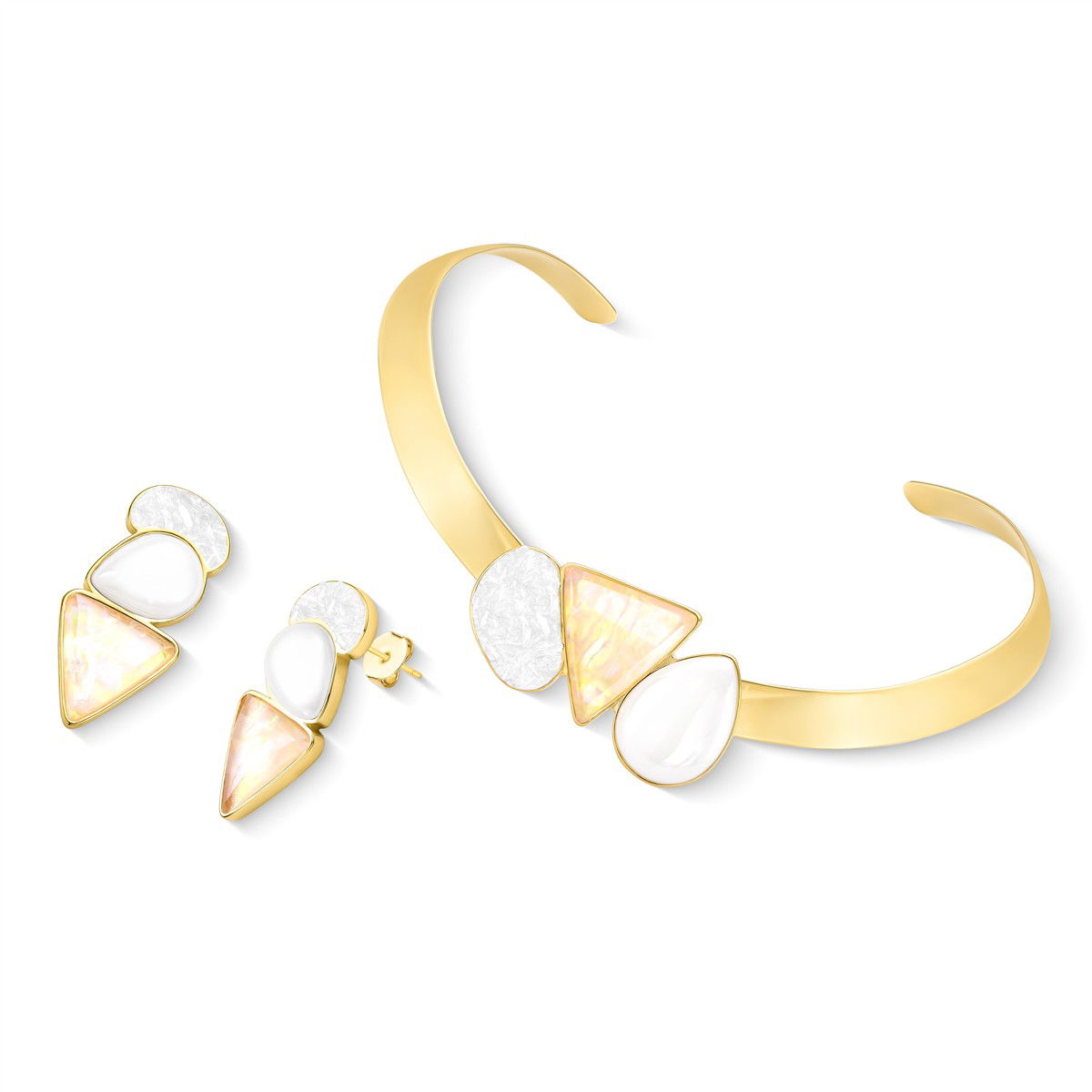 CONJUNTO FOLHEADO A OURO