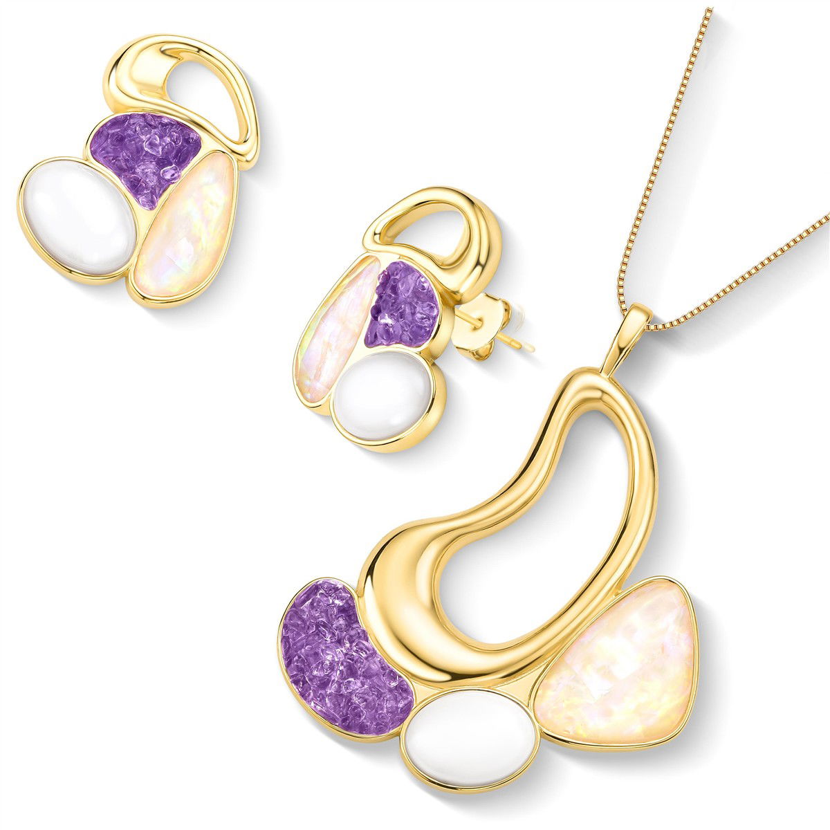 CONJUNTO FOLHEADO A OURO