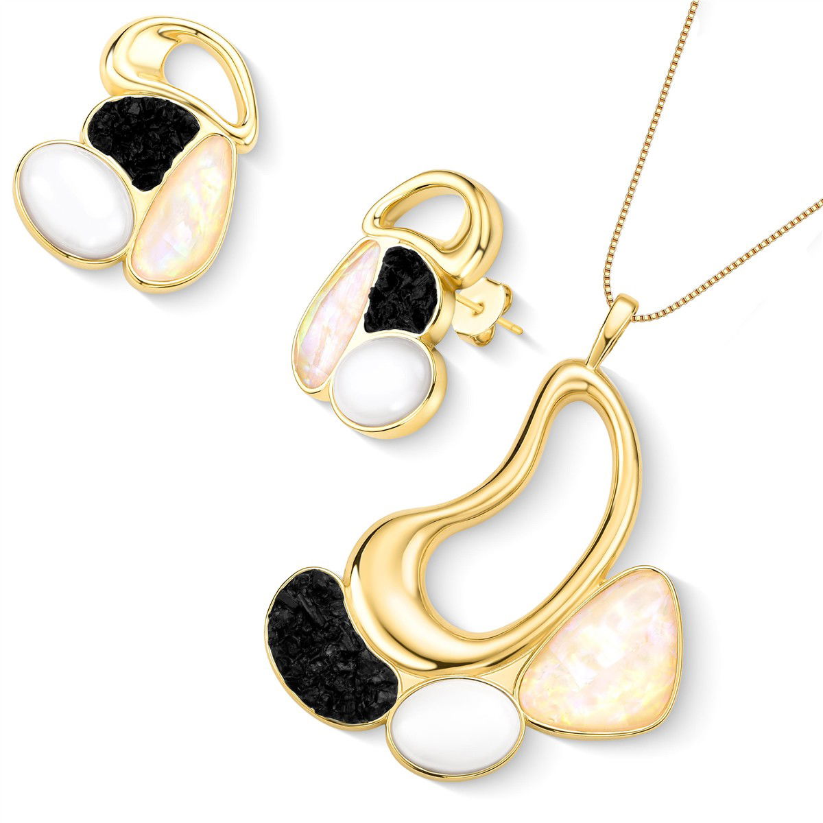 CONJUNTO FOLHEADO A OURO