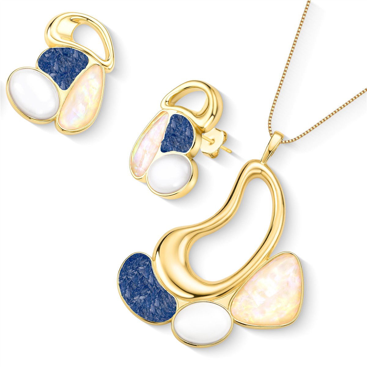 CONJUNTO FOLHEADO A OURO