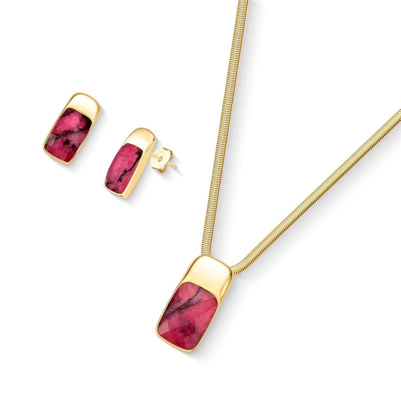 CONJUNTO FOLHEADO A OURO