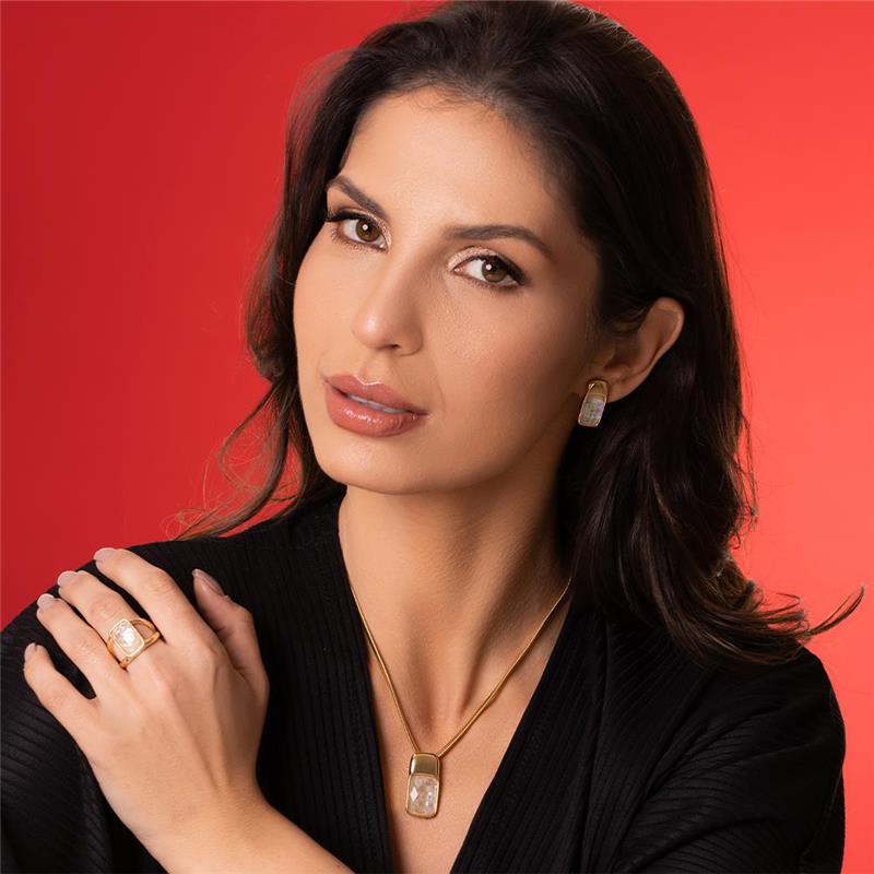 CONJUNTO FOLHEADO A OURO