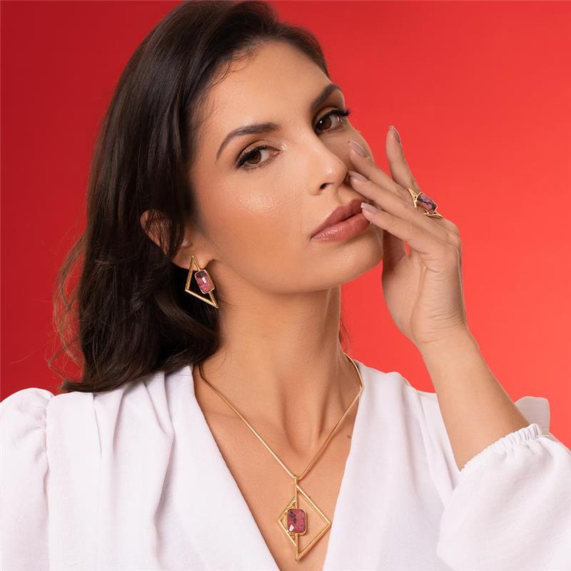 CONJUNTO FOLHEADO A OURO