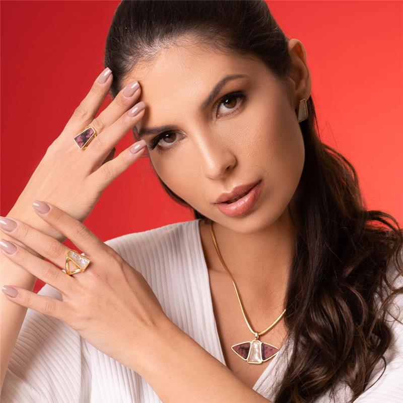 CONJUNTO FOLHEADO A OURO