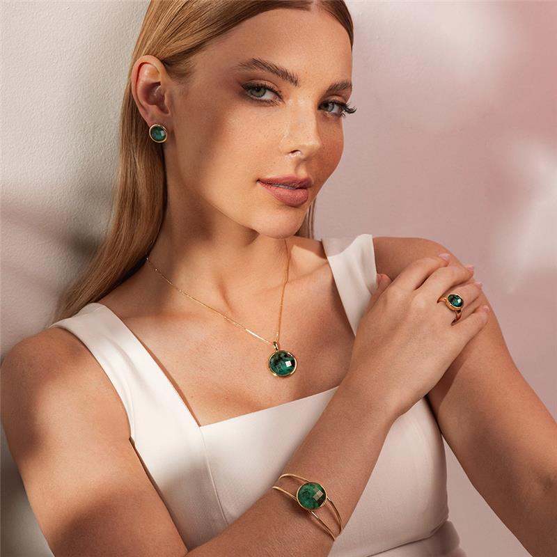 CONJUNTO FOLHEADO A OURO