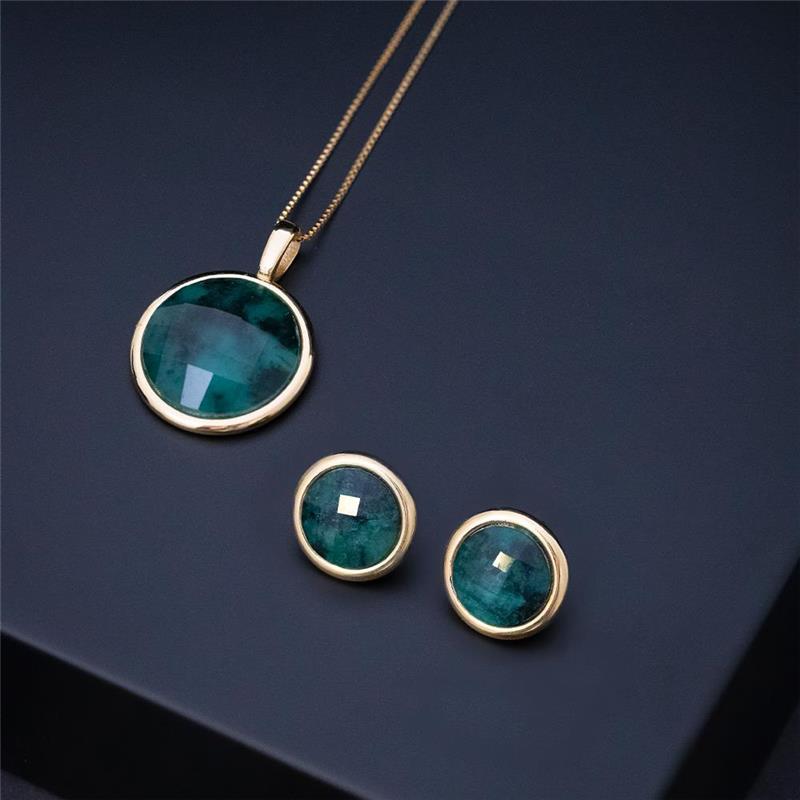 CONJUNTO FOLHEADO A OURO