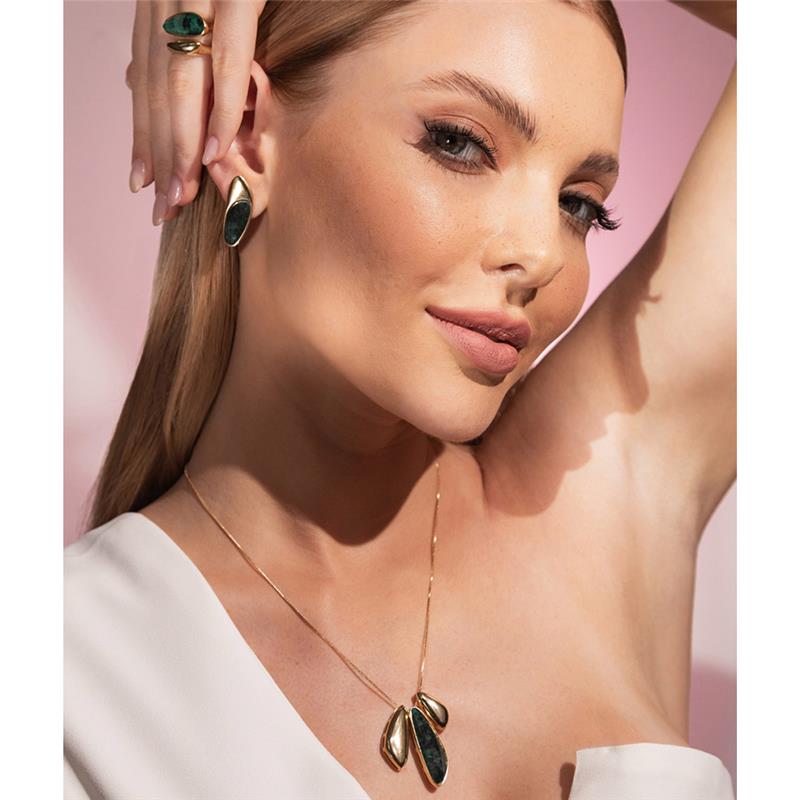 CONJUNTO FOLHEADO A OURO