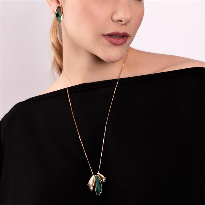 CONJUNTO FOLHEADO A OURO