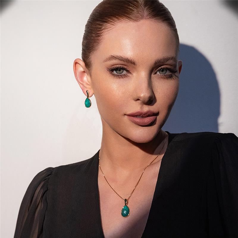 CONJUNTO FOLHEADO A OURO