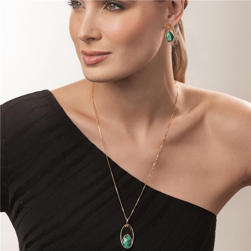 CONJUNTO FOLHEADO A OURO