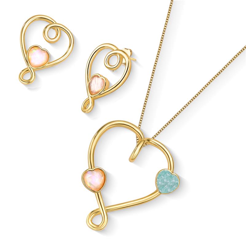 CONJUNTO FOLHEADO A OURO