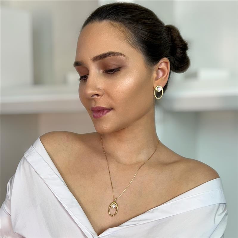 CONJUNTO FOLHEADO A OURO