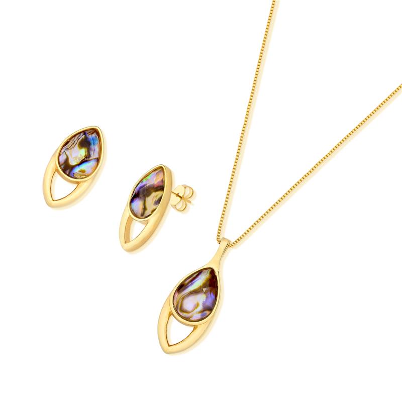 CONJUNTO FOLHEADO A OURO