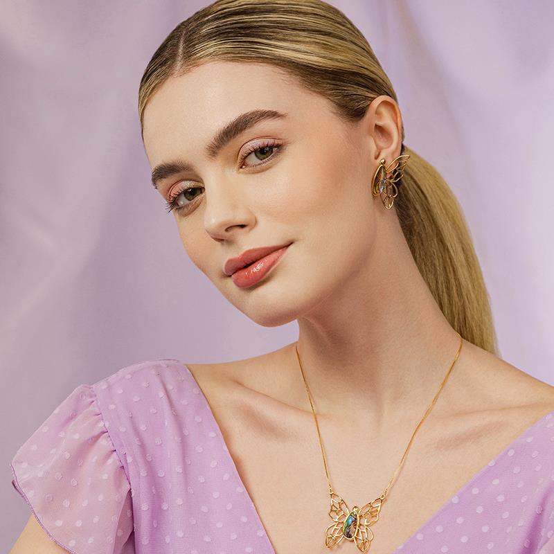 CONJUNTO FOLHEADO A OURO