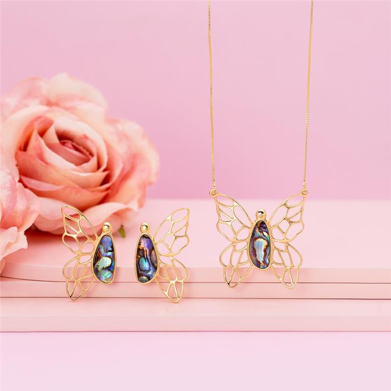 CONJUNTO FOLHEADO A OURO