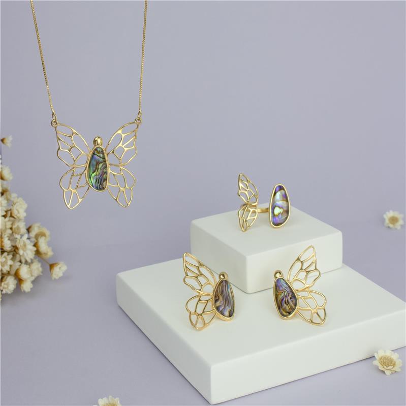 CONJUNTO FOLHEADO A OURO