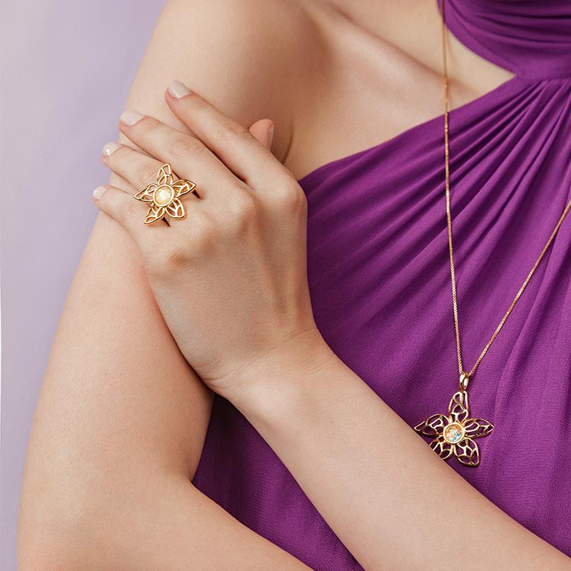 CONJUNTO FOLHEADO A OURO