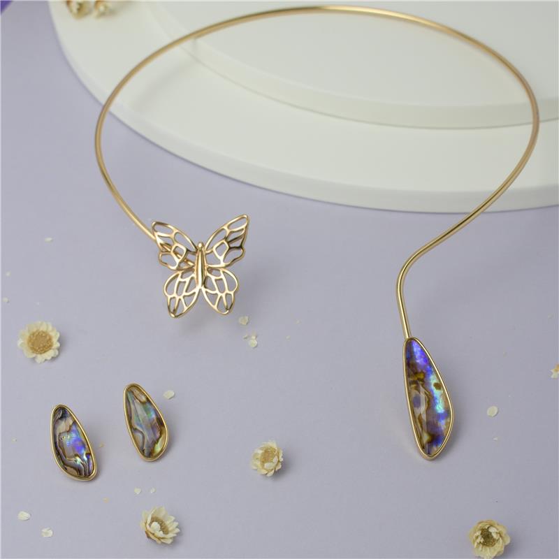 CONJUNTO FOLHEADO A OURO