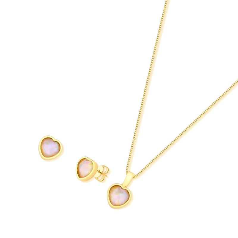 CONJUNTO FOLHEADO A OURO