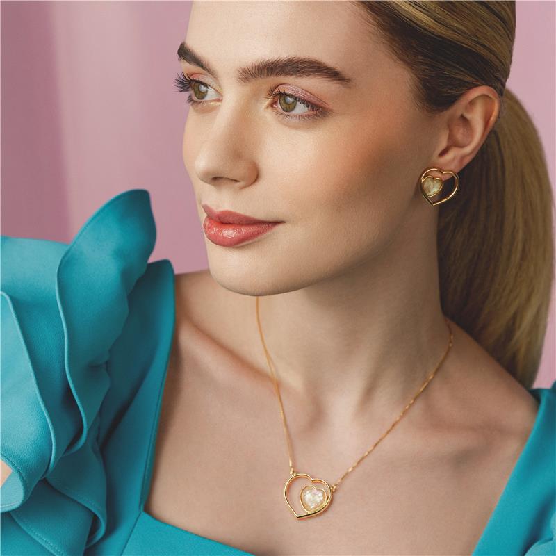 CONJUNTO FOLHEADO A OURO