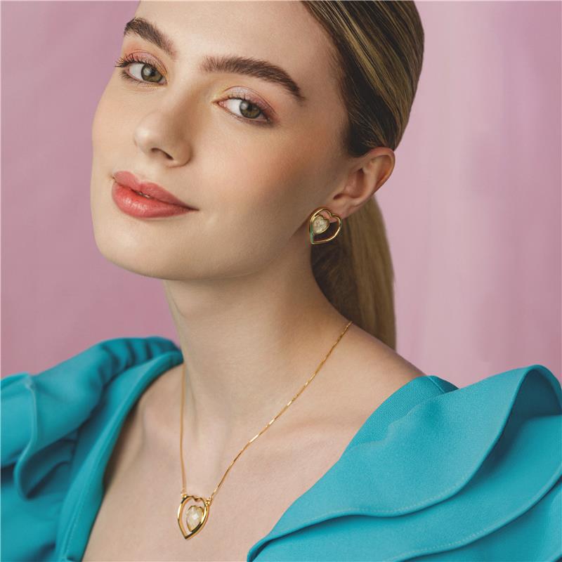 CONJUNTO FOLHEADO A OURO