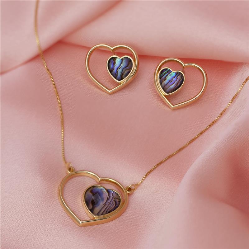 CONJUNTO FOLHEADO A OURO