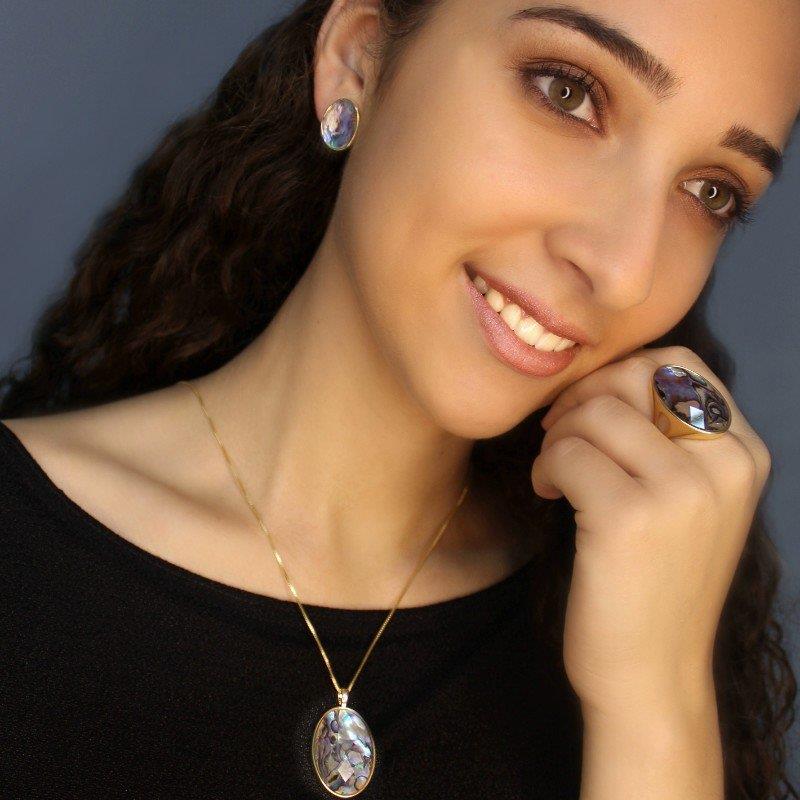 CONJUNTO FOLHEADO A OURO