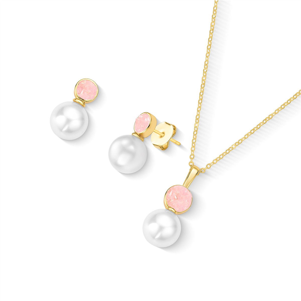 CONJUNTO FOLHEADO A OURO