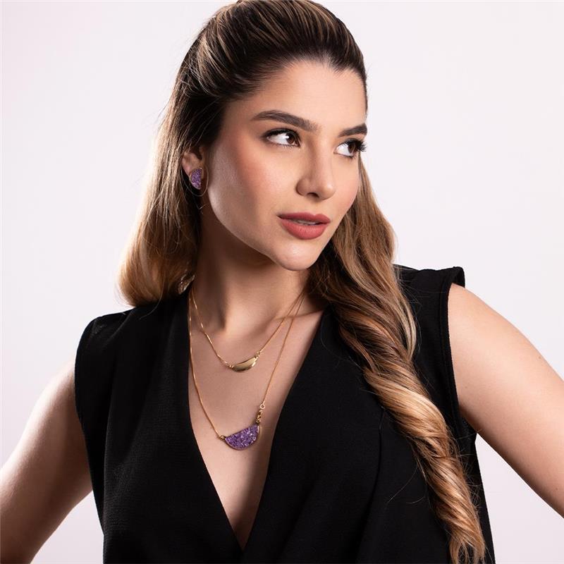 CONJUNTO FOLHEADO A OURO