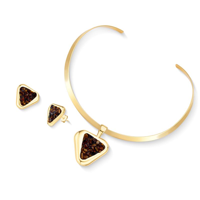 CONJUNTO FOLHEADO A OURO