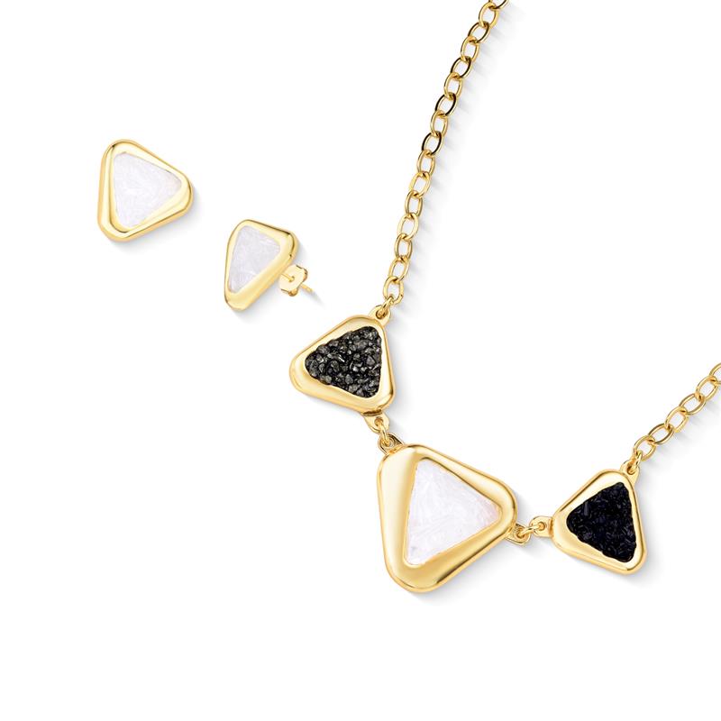 CONJUNTO FOLHEADO A OURO