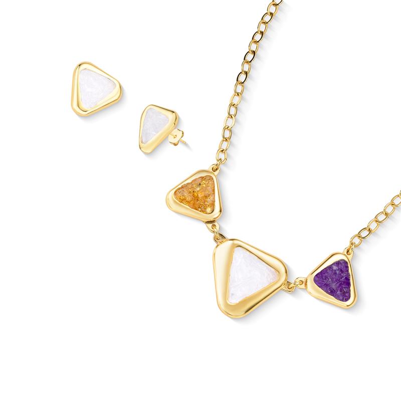 CONJUNTO FOLHEADO A OURO